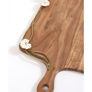 Wood Charcuterie Board Flower Design with Handle - DesignedBy The Boss