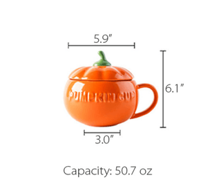 X-Large Ceramic Pumpkin Cup With Spoon - DesignedBy The Boss