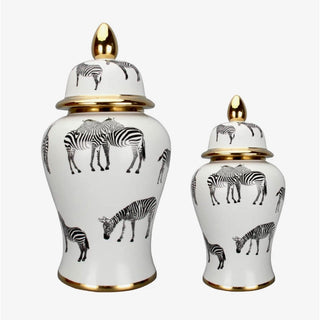 Zebra Print Gold Ceramic Ginger Jar (Two Sizes) - DesignedBy The Boss